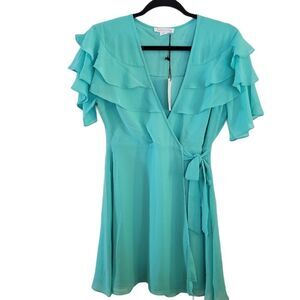 Loveriche Deep V-Neck Wrap Style Mini Dress